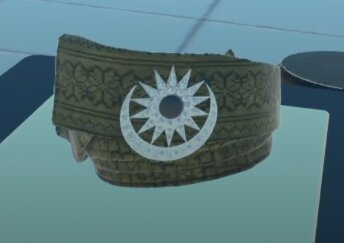 Embroidered ceremonial belt artifact scanned in VR
